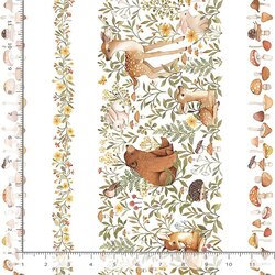 Woodland Friends Stripe in White
