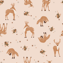 Deer and Fox in Pink