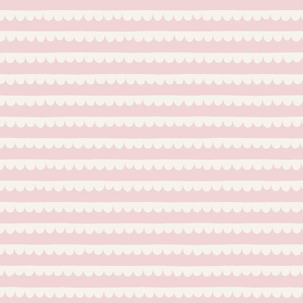 Scalloped Stripes in Light Floss Pink