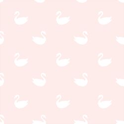Swan Silhouette in White on Soft Blush