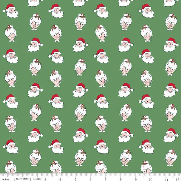 Santa Heads in Green