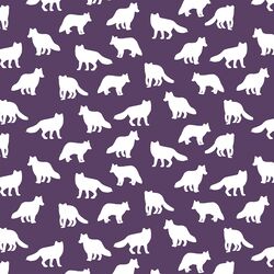 Little Fox Silhouette in Aubergine