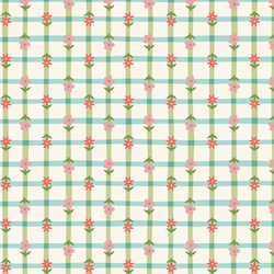 Petal Plaid in Green Turquoise