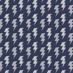 Lightning Bolts in Ink Blue