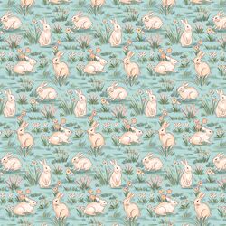 Little Bunny Burrows in Aqua Blue