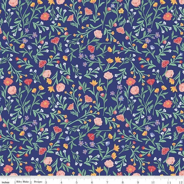 Scattered Vine in Navy