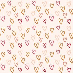 Rainbow Hearts in Cream