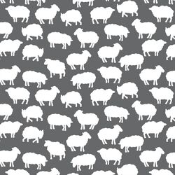 Sheep Silhouette in Charcoal