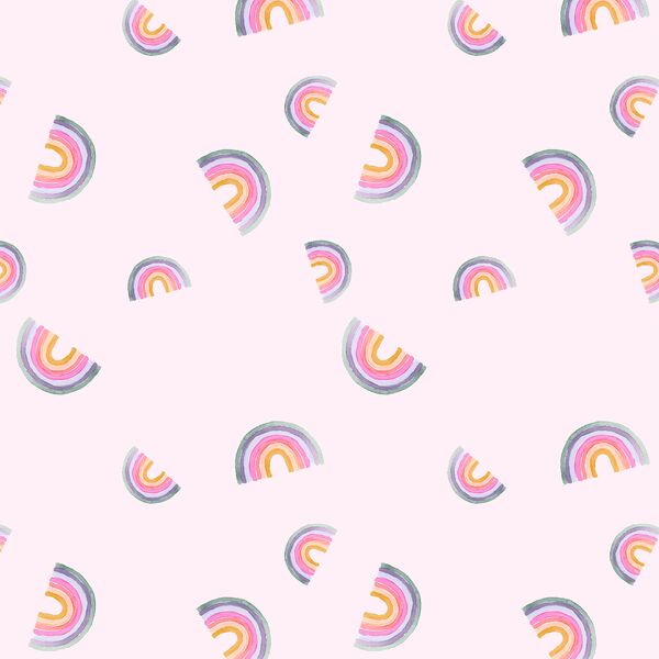 Rainbow Falling in Pink Dawn