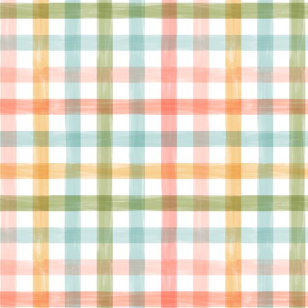 Watercolor Gingham in Springtime