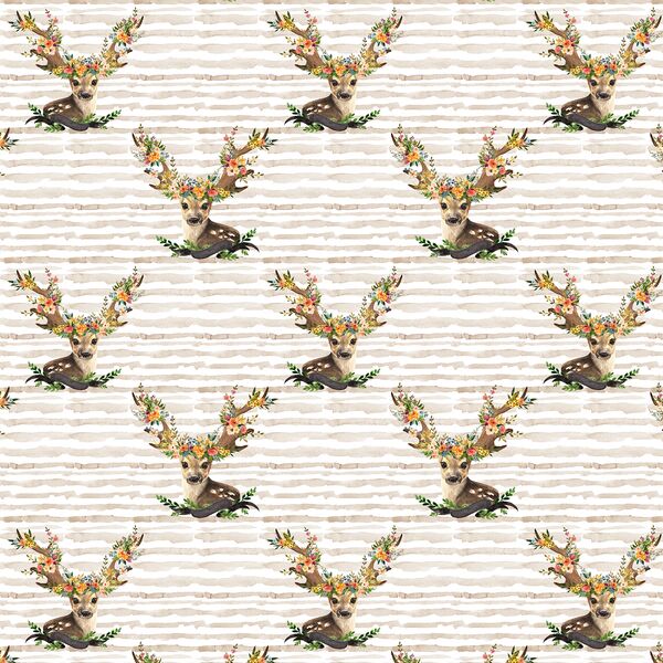 Small Meadow Deer in Tan Stripe