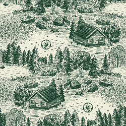 Lake Life Toile in Emerald