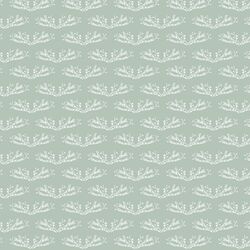 Woodland Branches in White on Muted Aqua