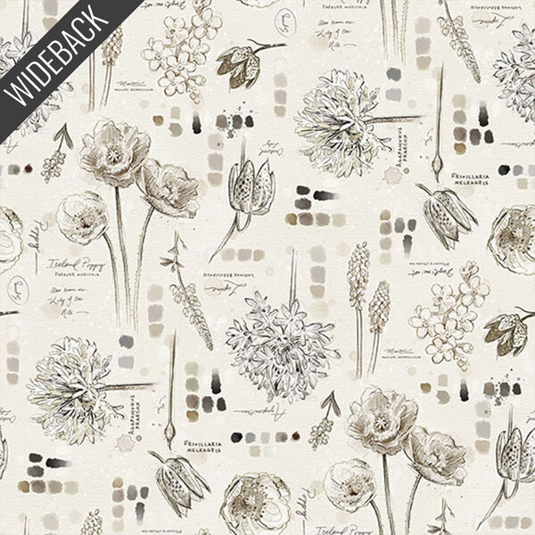 Floral Journal Wideback in Cream