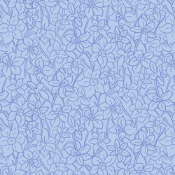 Sketched Daffodils in Bluebonnet
