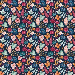 Little Blooming Tropics in Navy