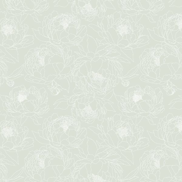 Sketched Garden in Fresh Mint