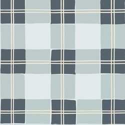 Large Tartan Plaid in Evening Navy and Air Blue