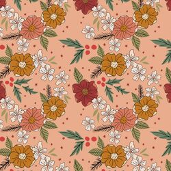 Christmas Floral in Winter Coral