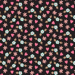 Floral Hearts in Ebony