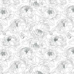 Sketched Garden in Garden Green on White