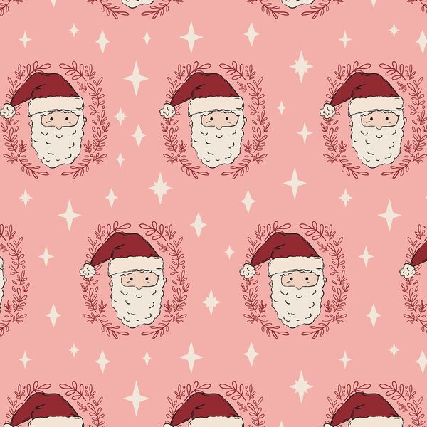 Santa Smiles in Winter Pink