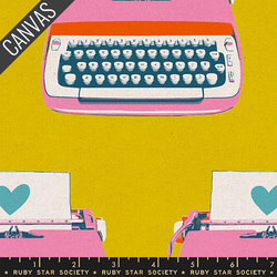 Typewriters Canvas in Golden