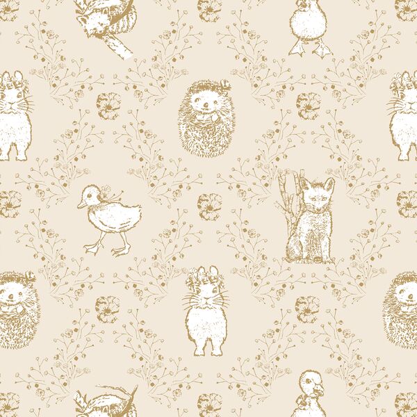 Bunny and Friends in Golden on Bisque