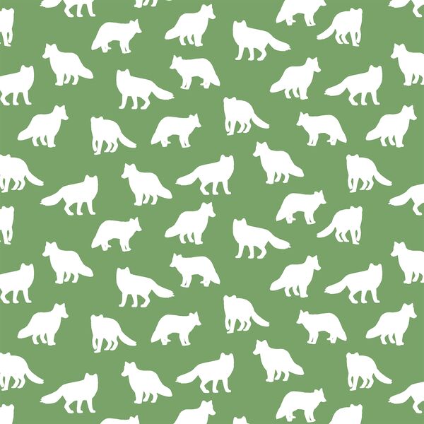Little Fox Silhouette in Pistachio
