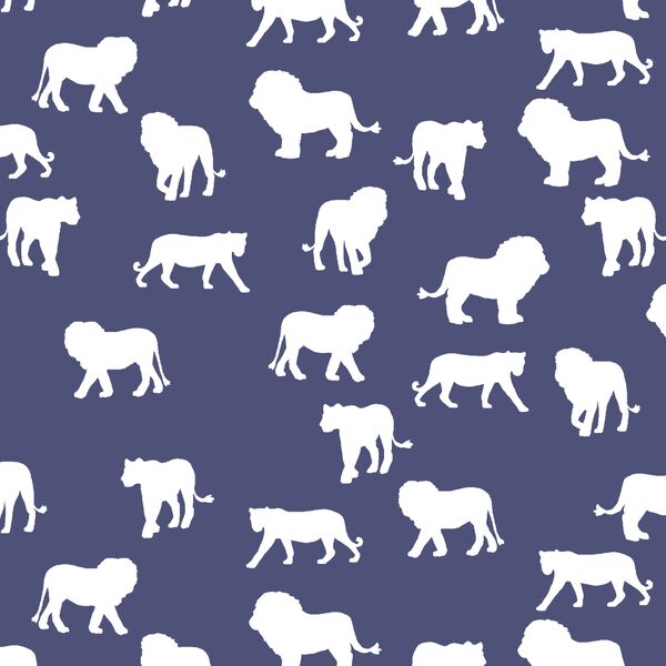 Lion Silhouette in Indigo