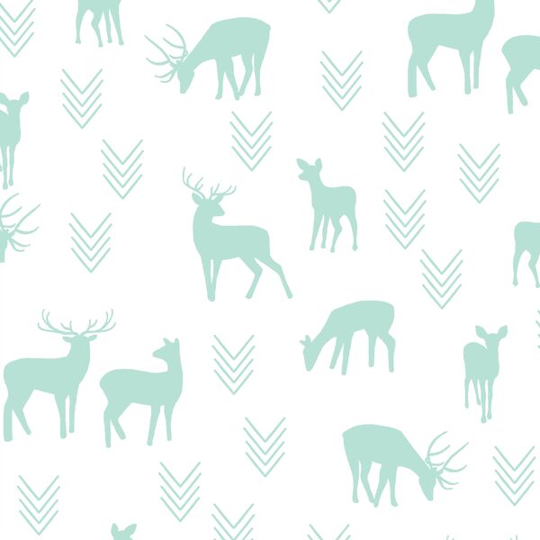 Deer Silhouette in Aloe on White
