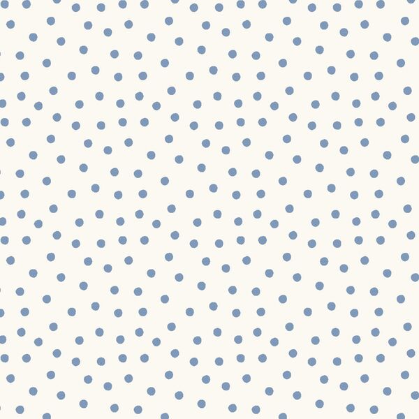 Tossed Polka Dot in Bluebell on Cream