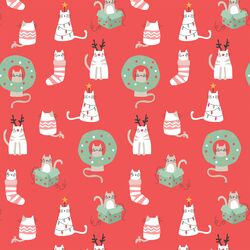 Joyful Cats in Candy Cane