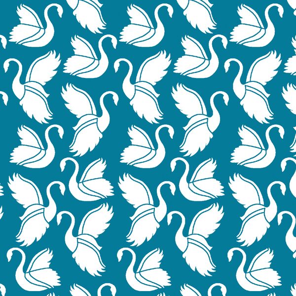 Swan Silhouette in Peacock