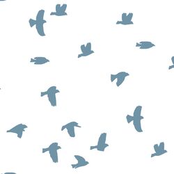 Flock Silhouette in Marine on White