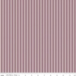 1/8" Stripe in Sangria on Ivory