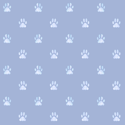 Watercolor Paw Prints in Cerulean Frost