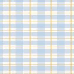 Party Plaid in Blue and Yellow on Ivory