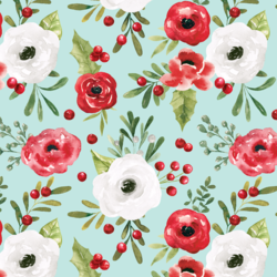 Winter Roses in Aqua