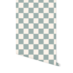 Wobbly Gingham in Dusty Blue