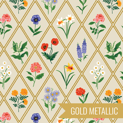 Garden Study in Cream Metallic