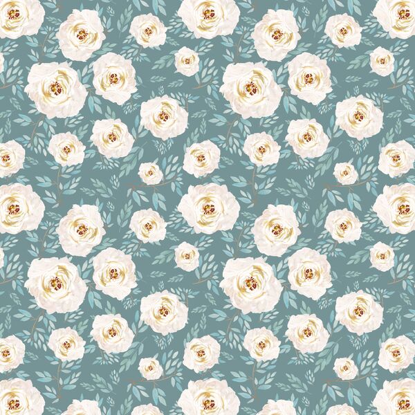 Heritage Rose in Rainy Blue