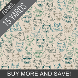 Hello Fox Flannel in Sycamore - 15 Yard Bolt
