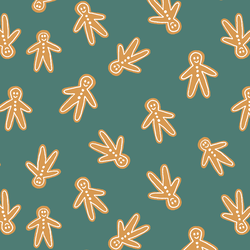Gingerbread Men in Pine Green