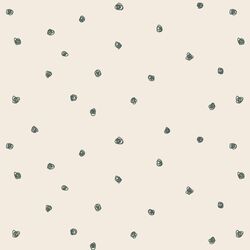 Squiggle Dots in Dark Duck Green on Egret