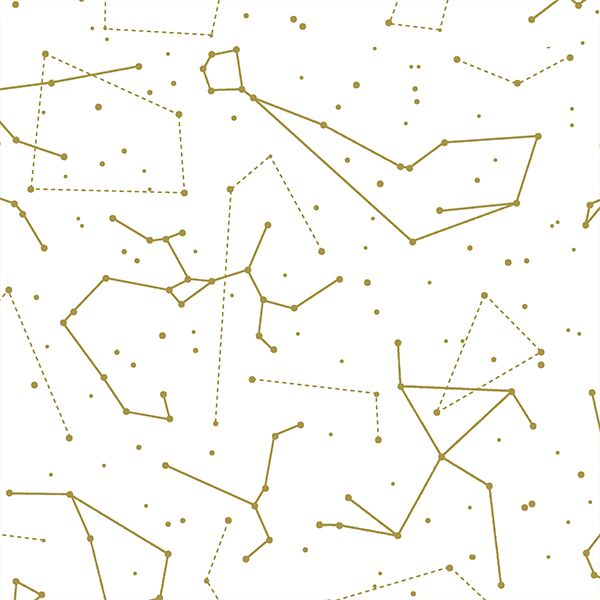 Star Charts in Gold on White