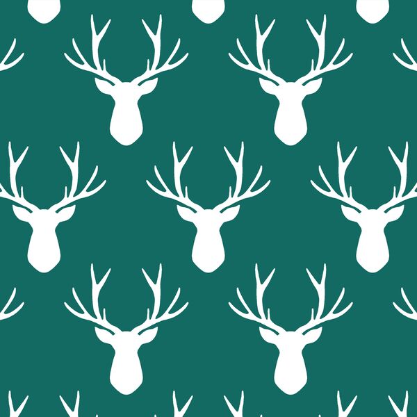 Stag Silhouette in Emerald