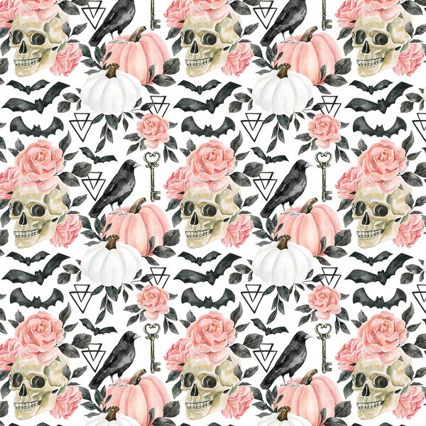 Small Halloween Floral in White
