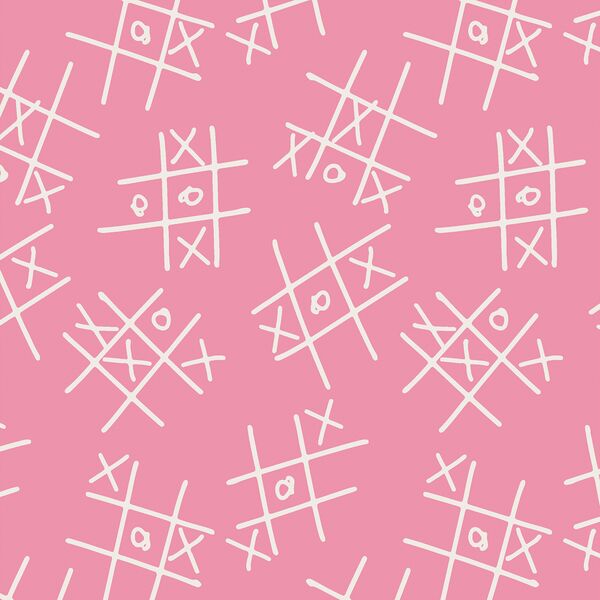 Naughts and Crosses in Mauve Pink