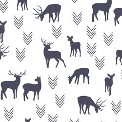 Deer Silhouette in Ink on White